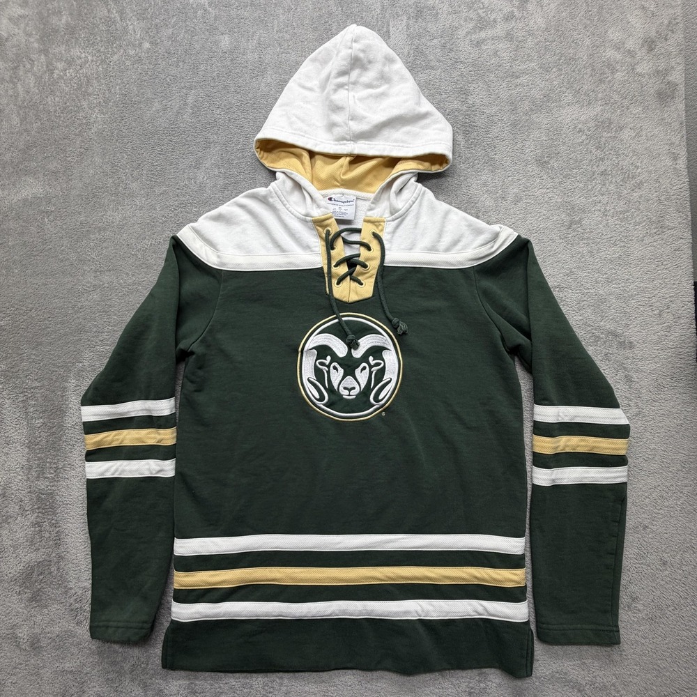 Champion Hoodie Colosseum Green Colorado State Rams Mens Medium Lace Up Pullover